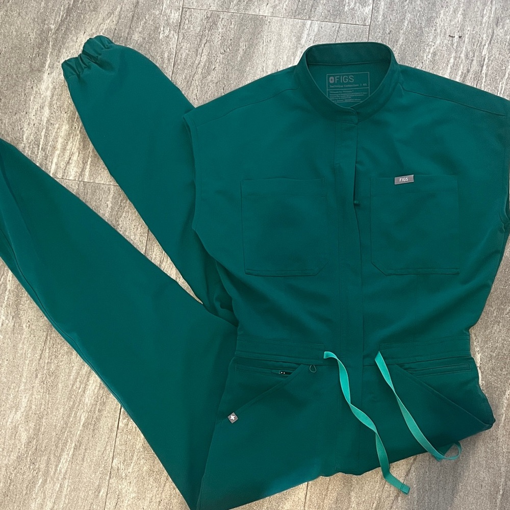 Figs Hunter Green Rafaela Jumpsuit Scrubs